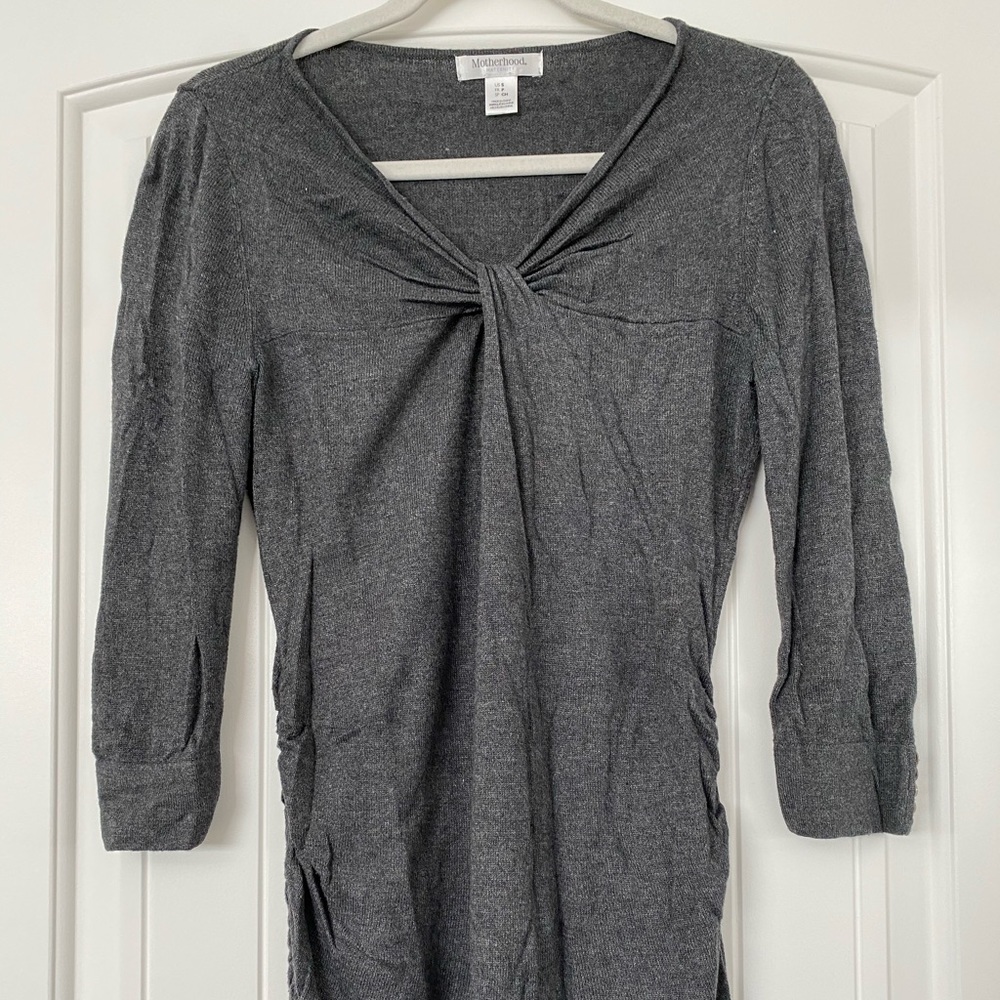 Motherhood Maternity grey 3/4 sleeve sweater